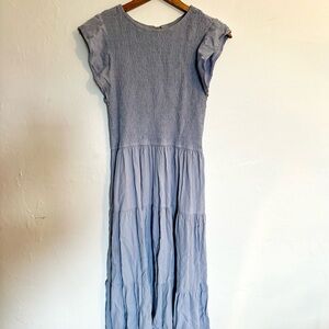 Light Blue Women's Tiered Maxi Dress